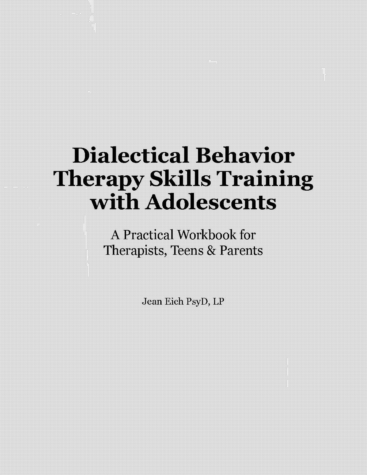 dialectical behavior therapy handbook pdf